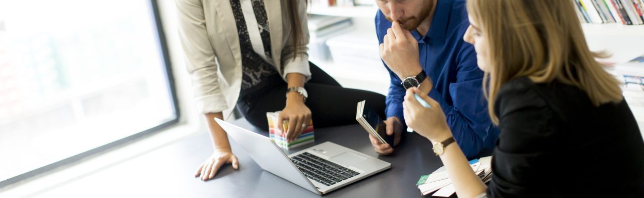 Young business team working in a modern office